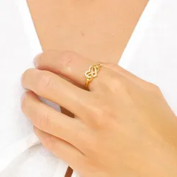 infinity zirkon ring i förgyllt silver