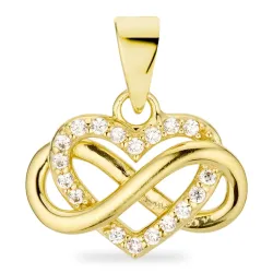 infinity zirkon hängen i förgyllt silver