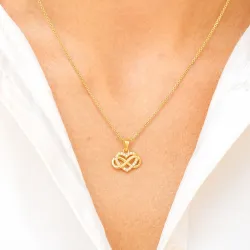 infinity zirkon hängen i förgyllt silver