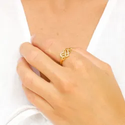 infinity zirkon ring i förgyllt silver