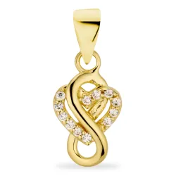 infinity zirkon hängen i förgyllt silver