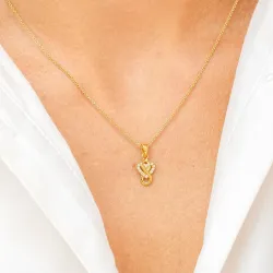 infinity zirkon hängen i förgyllt silver