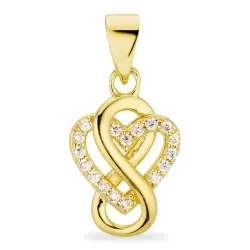infinity zirkon hängen i förgyllt silver