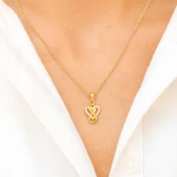 infinity zirkon hängen i förgyllt silver