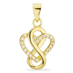 infinity zirkon hängen i förgyllt silver