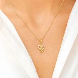 infinity zirkon hängen i förgyllt silver