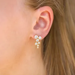 zirkon örhängen i förgyllt silver - Bubbly Sparkle