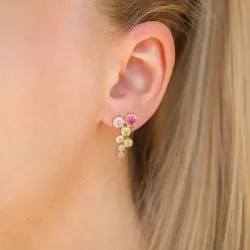 multifärgat zirkon örhängen i förgyllt silver - Bubbly Twist