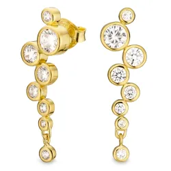 zirkon örhängen i förgyllt silver - Bubbly Sparkle