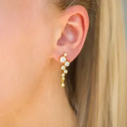 zirkon örhängen i förgyllt silver - Bubbly Sparkle
