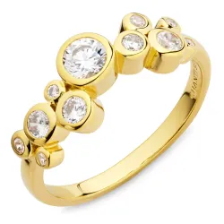 zirkon ring i förgyllt silver - Bubbly Sparkle