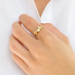 zirkon ring i förgyllt silver - Bubbly Sparkle