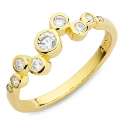 zirkon ring i förgyllt silver - Bubbly Sparkle
