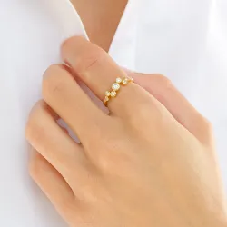 zirkon ring i förgyllt silver - Bubbly Sparkle