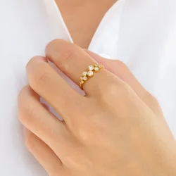 zirkon ring i förgyllt silver - Bubbly Sparkle