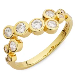 zirkon ring i förgyllt silver - Bubbly Sparkle