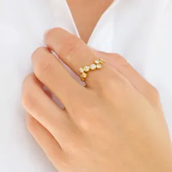 zirkon ring i förgyllt silver - Bubbly Sparkle