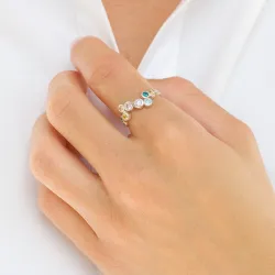 multifärgat zirkon ring i silver - Bubbly Twist