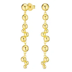 långa örhängen i förgyllt silver - Bubbly Pure