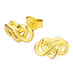 hjärta infinity örhängen i förgyllt silver - Amoré