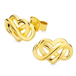 hjärta infinity örhängen i förgyllt silver - Amoré