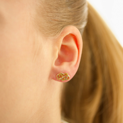 hjärta infinity örhängen i förgyllt silver - Amoré