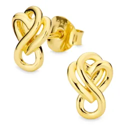 hjärta infinity örhängen i förgyllt silver - Amoré