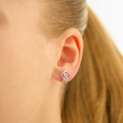 hjärta infinity örhängen i silver - Amoré