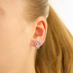 hjärta infinity örhängen i silver - Amoré