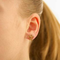 hjärta infinity örhängen i förgyllt silver - Amoré