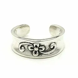 Blommor tåring i oxiderat sterlingsilver