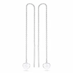 Hjärta ear lines i silver