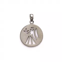 Jungfru stjärntecken hängen i svart rhodinerat silver