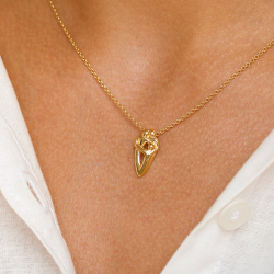 mor och barn hängen i förgyllt silver