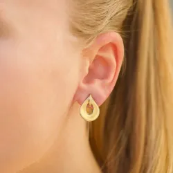 droppe öronclips i förgyllt silver