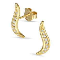 zirkon örhängen i förgyllt silver