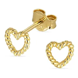 hjärta örhängestift i förgyllt silver