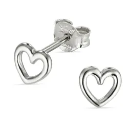 hjärta örhängestift i silver