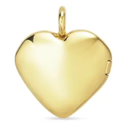 15 x 16 mm hjärta medaljong i förgyllt silver