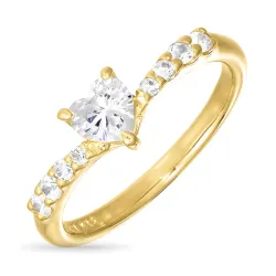 zirkon ring i förgyllt silver