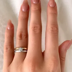 billig ring i silver med 8 karat guld