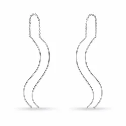 långa kedja örhängen i silver