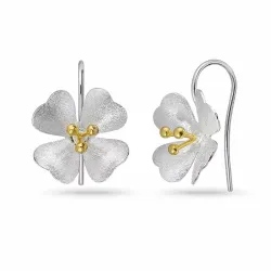 blommor öronkrokar i silver med förgyllt silver