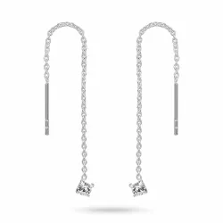 långa kedja örhängen i silver