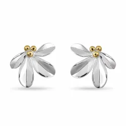 blommor örhängestift i silver med förgyllt silver