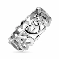 hjärtan ring i silver