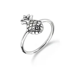 ananas ring i oxiderat sterlingsilver