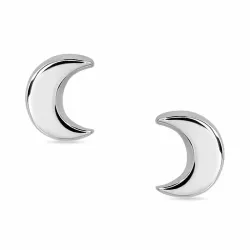 måne örhängestift i silver