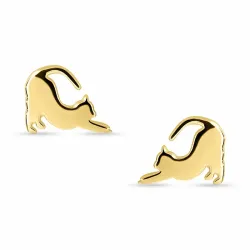 katter örhängestift i förgyllt silver