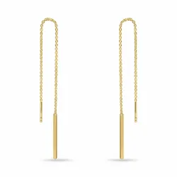 långa kedja örhängen i förgyllt silver